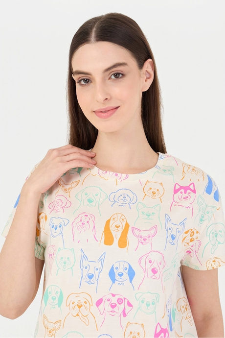 Sweet Dreams Animal Printed Pyjama Set - Swan White — image 6